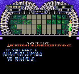 Wheel of Fortune - Deluxe Edition (USA) In game screenshot